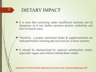 Role of exercise in non alcoholic fatty liver disease | PPTX