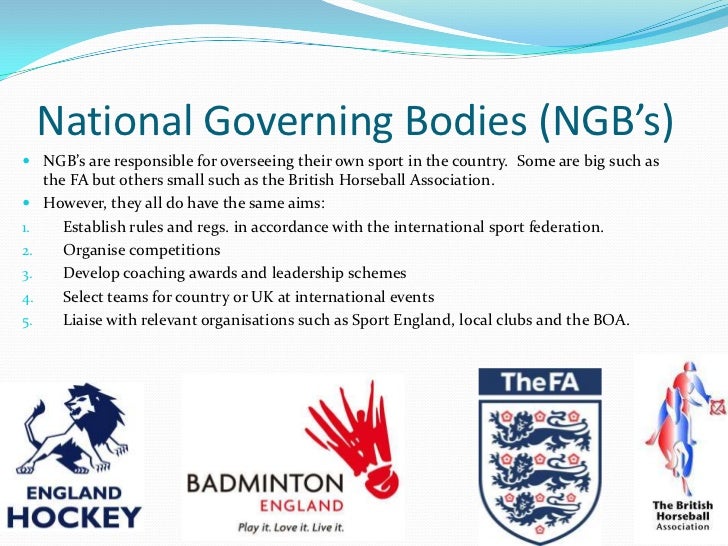 Role of external organisations in sport