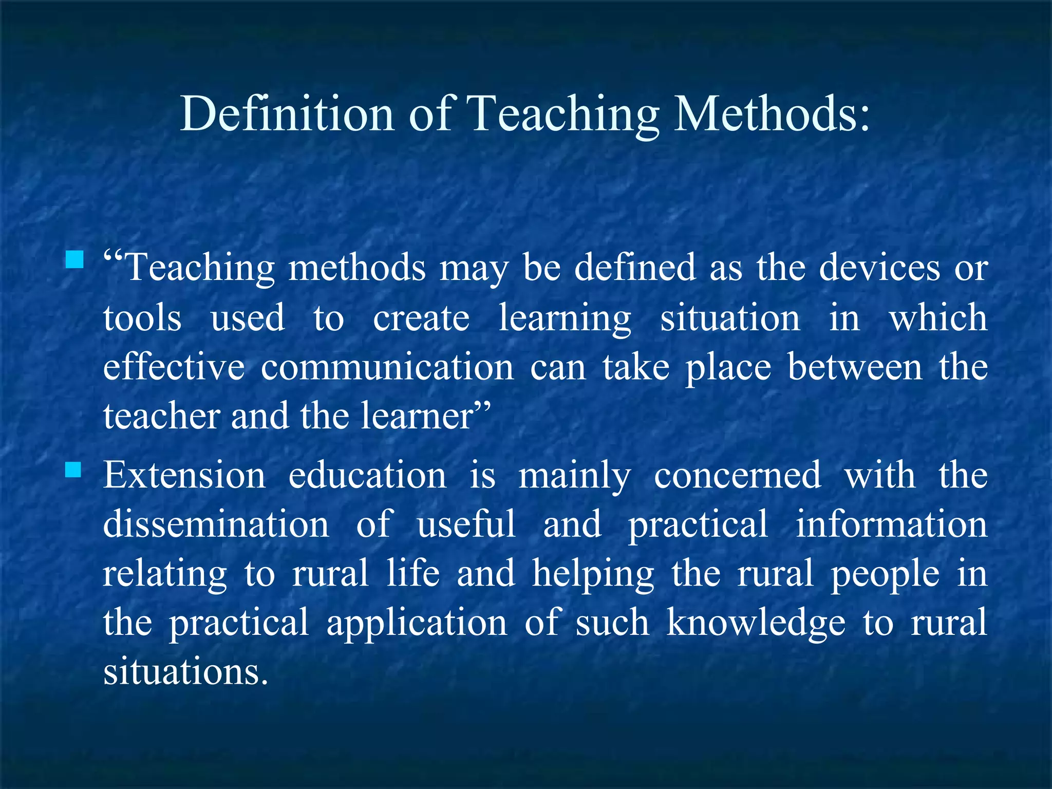Role of extension teaching PPT