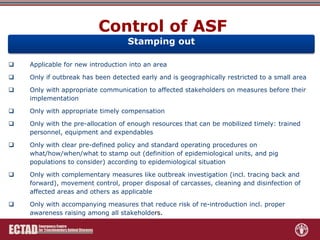Role of FAO-ECTAD in transboundary disease surveillance and control with special reference to ASF