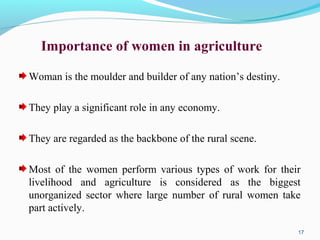 Role of farm women in indian agriculture | PPT