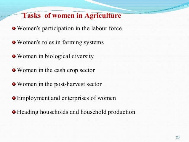 Role Of Farm Women In Indian Agriculture