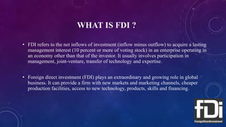 role of FDI in economy | PPTX