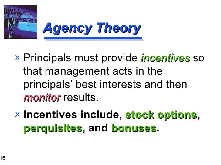 Stock options agency theory