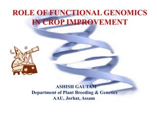 ROLE OF FUNCTIONAL GENOMICS
IN CROP IMPROVEMENT
ASHISH GAUTAM
Department of Plant Breeding & Genetics
AAU, Jorhat, Assam
 