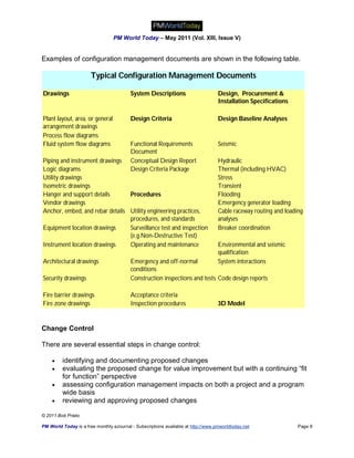 Configuration Rationale Document Role of Functional Organization in Large Engineering and Construction ...