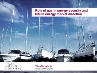 Role of gas in energy security and
future energy market direction




Vilius Bernatonis
Warsaw, 19 March 2013
 