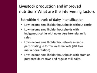 The role of gender in strengthening  the causal linkages between livestock production and human nutrition