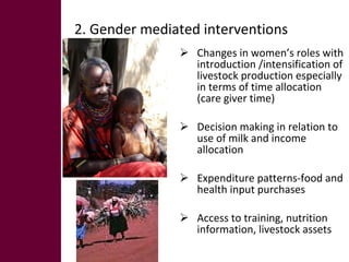 The role of gender in strengthening  the causal linkages between livestock production and human nutrition