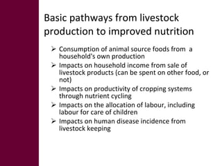 The role of gender in strengthening  the causal linkages between livestock production and human nutrition