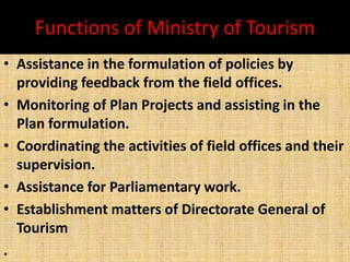 Role Of Government In Tourism
