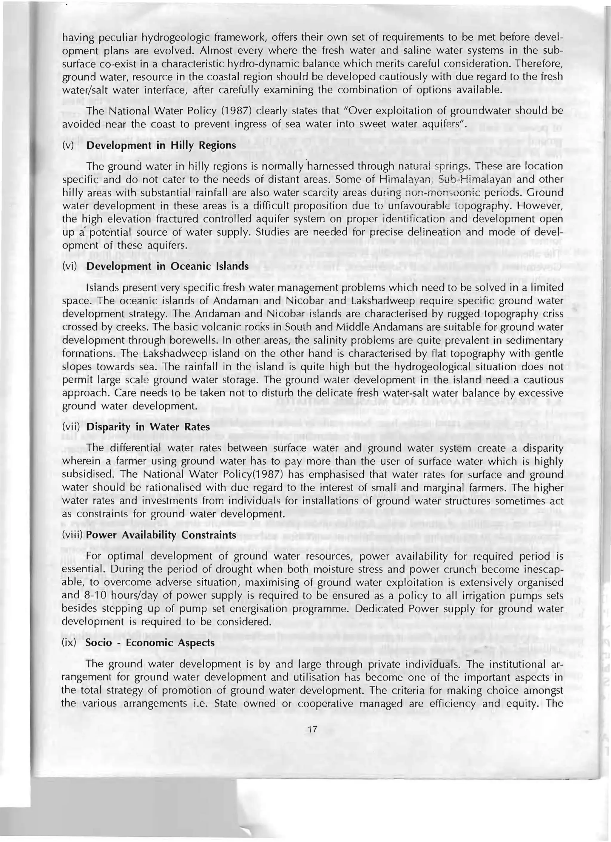 Role of groundwater and small dams in water resources development Water ...