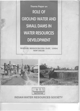WATER RESOURCES DAY. 1994
NEW DELHI
,JW8~
INDIAN WATER RESOURCES SOCIETY 

 