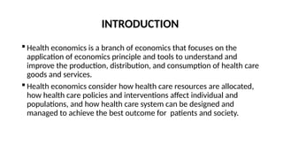 role of health economics sarita.pptxhealth care management | PPTX