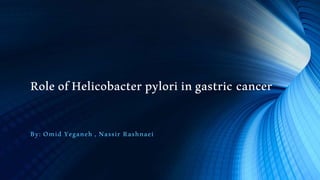 Role of Helicobacter pylori in gastric cancer
By: Omid Yeganeh , Nassir Rashnaei
 