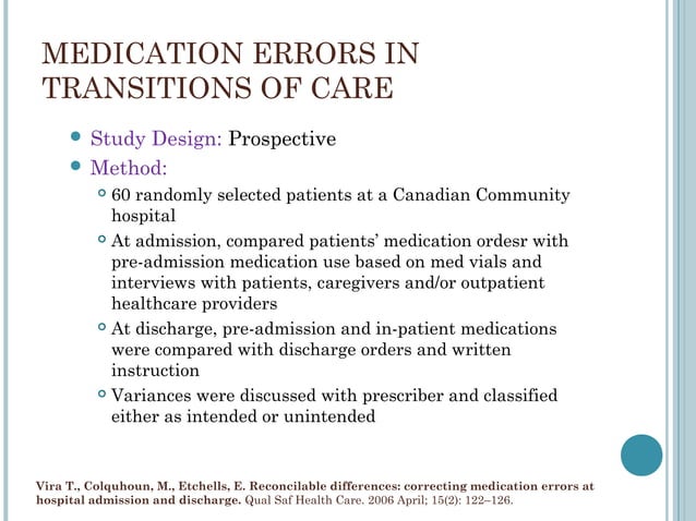 Role of hospital pharmacists in transitions of care | PPT