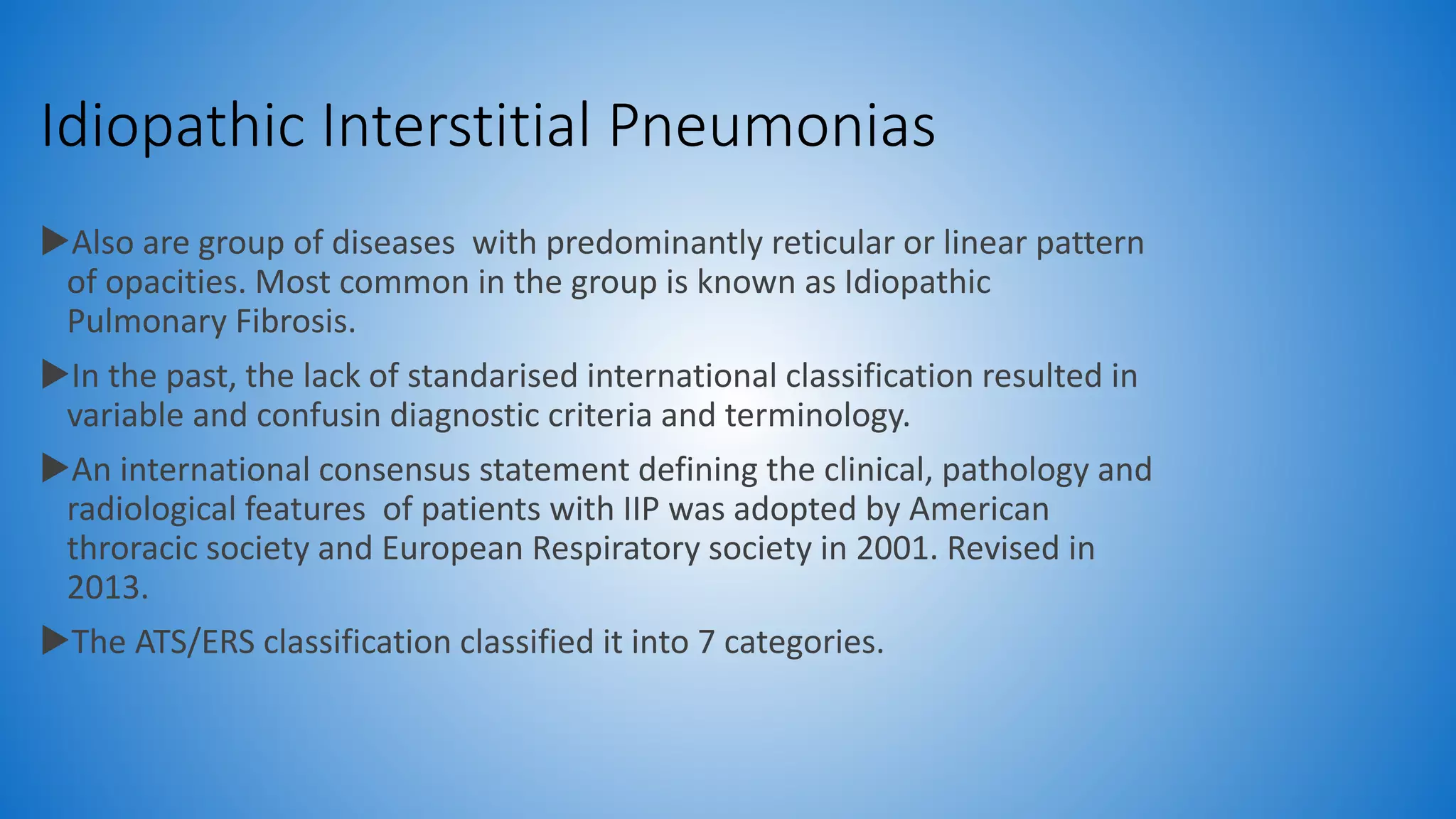 Role of hrct in interstitial lung diseases pk upload | PPTX