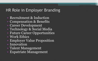 Role of hr in employer branding