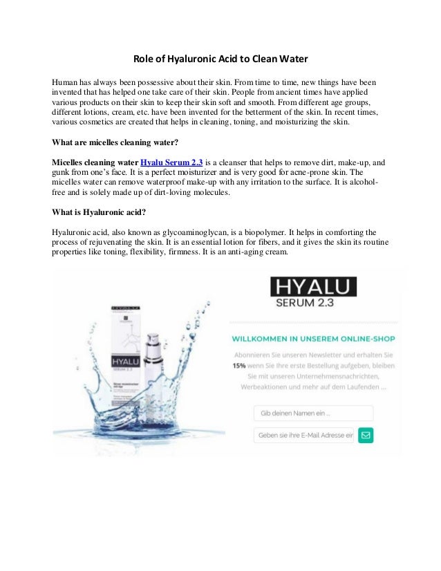 hyaluronic acid for acne prone skin