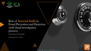 Role of Internal Audit in fraud prevention and detection | PDF