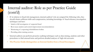 Role of Internal Audit in fraud prevention and detection | PDF