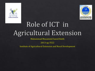 Role of icts in agri extension | PPTX
