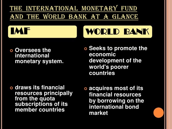 assignment on role of imf and world bank