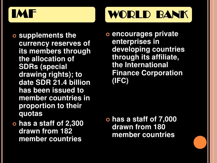 assignment on role of imf and world bank