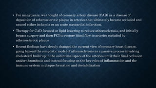 Role of inflamation in coronary artery disease | PPTX