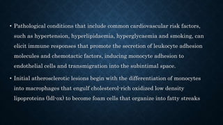 Role of inflamation in coronary artery disease | PPTX