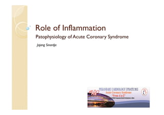 Role of Inflammation
Patophysiology of Acute Coronary Syndrome
Jajang Sinardja
 