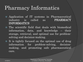 Role of Information Technology in Pharmaceutical industry