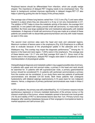 Role Of Integrated Pet-Ct In Cancer of Unknown Primary | PDF