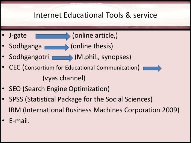 Thesis about internet in education