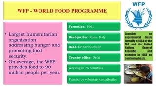 Wfp Rome Role of international organization in development | PPT