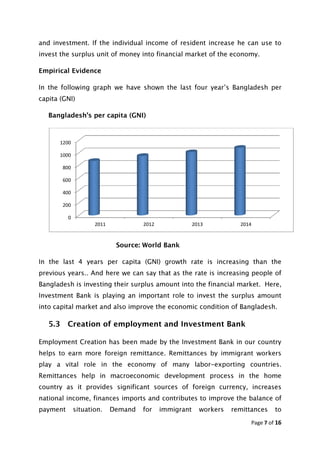 Role of investment bank in the economic development of bangladesh | PDF