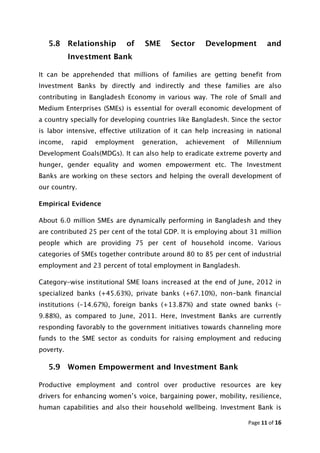 Role of investment bank in the economic development of bangladesh | PDF