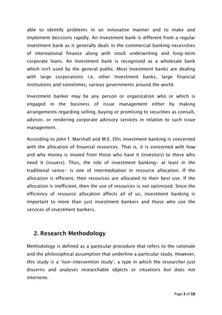 Role of investment bank in the economic development of bangladesh | PDF