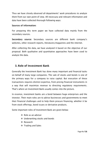 Role of investment bank in the economic development of bangladesh | PDF