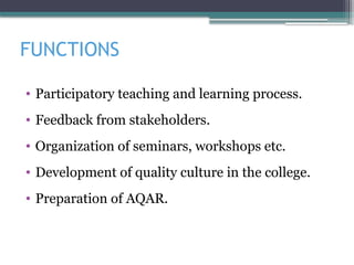 Role of IQAC in Sustaining Quality in Higher Education Institutions | PPTX