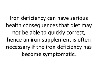Role of iron in the human body