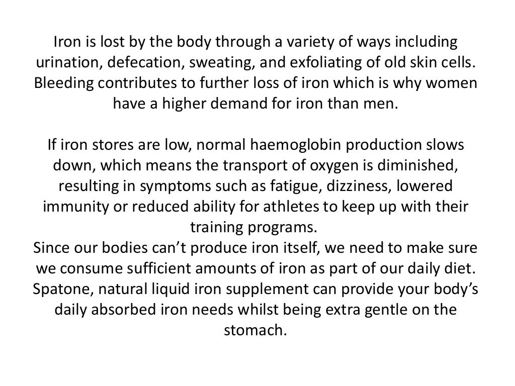Role of iron in the human body