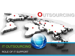 OUTSOURCING
IT OUTSOURCING

APPLICATION DEVELOPMENT


IT OUTSOURCING
ROLE OF IT SUPPORT
 