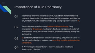 Role of IT in pharmacy | PPTX