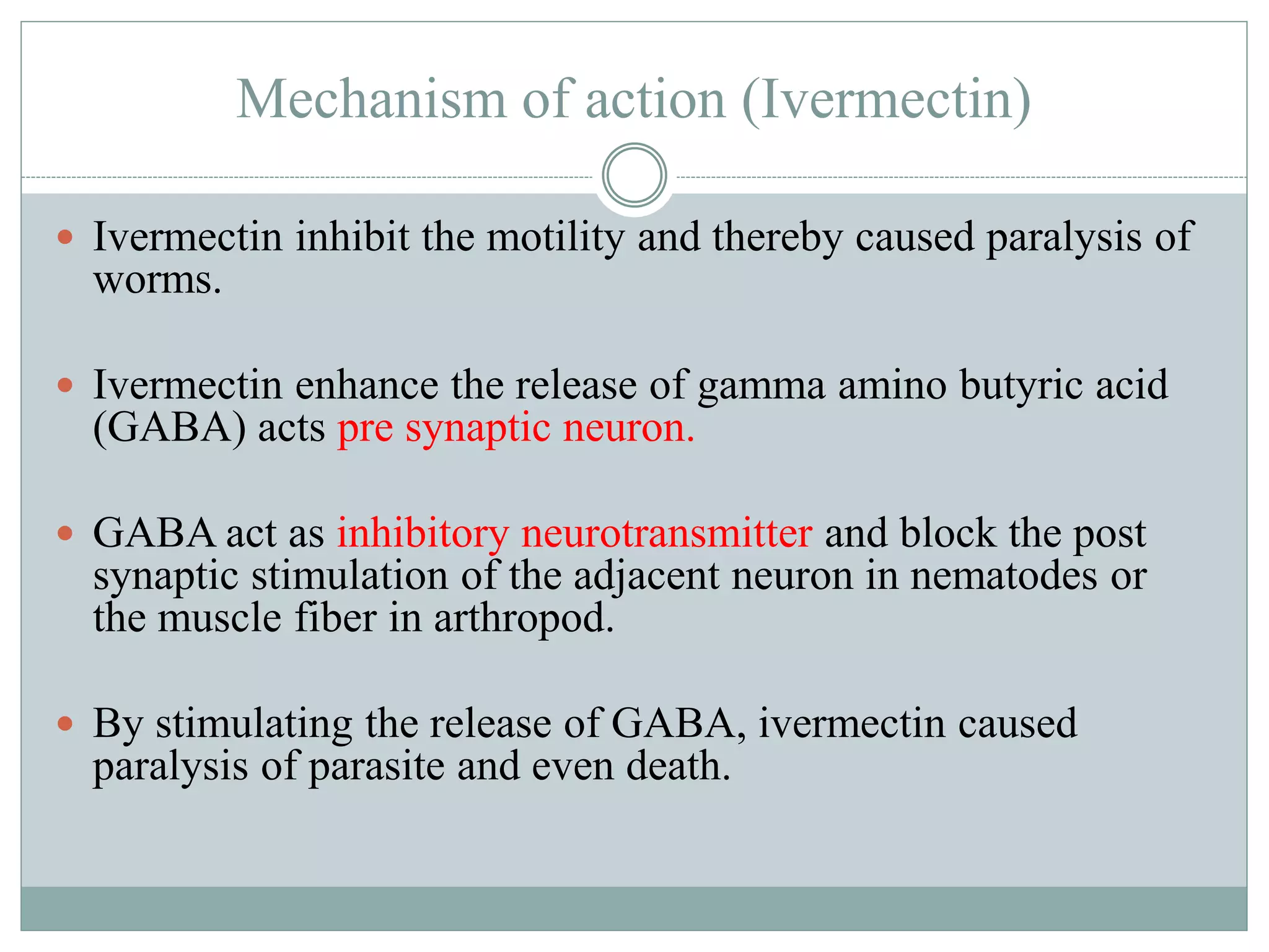 Role of ivermectin in animal | PPTX