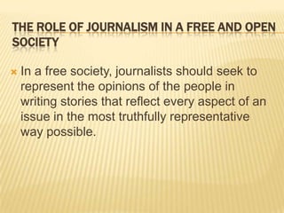 Role Of Journalism Ppt