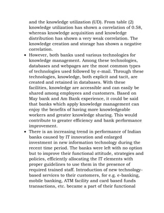 Role of knowledge management in banking sector | DOCX