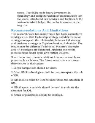 Role of knowledge management in banking sector | DOCX