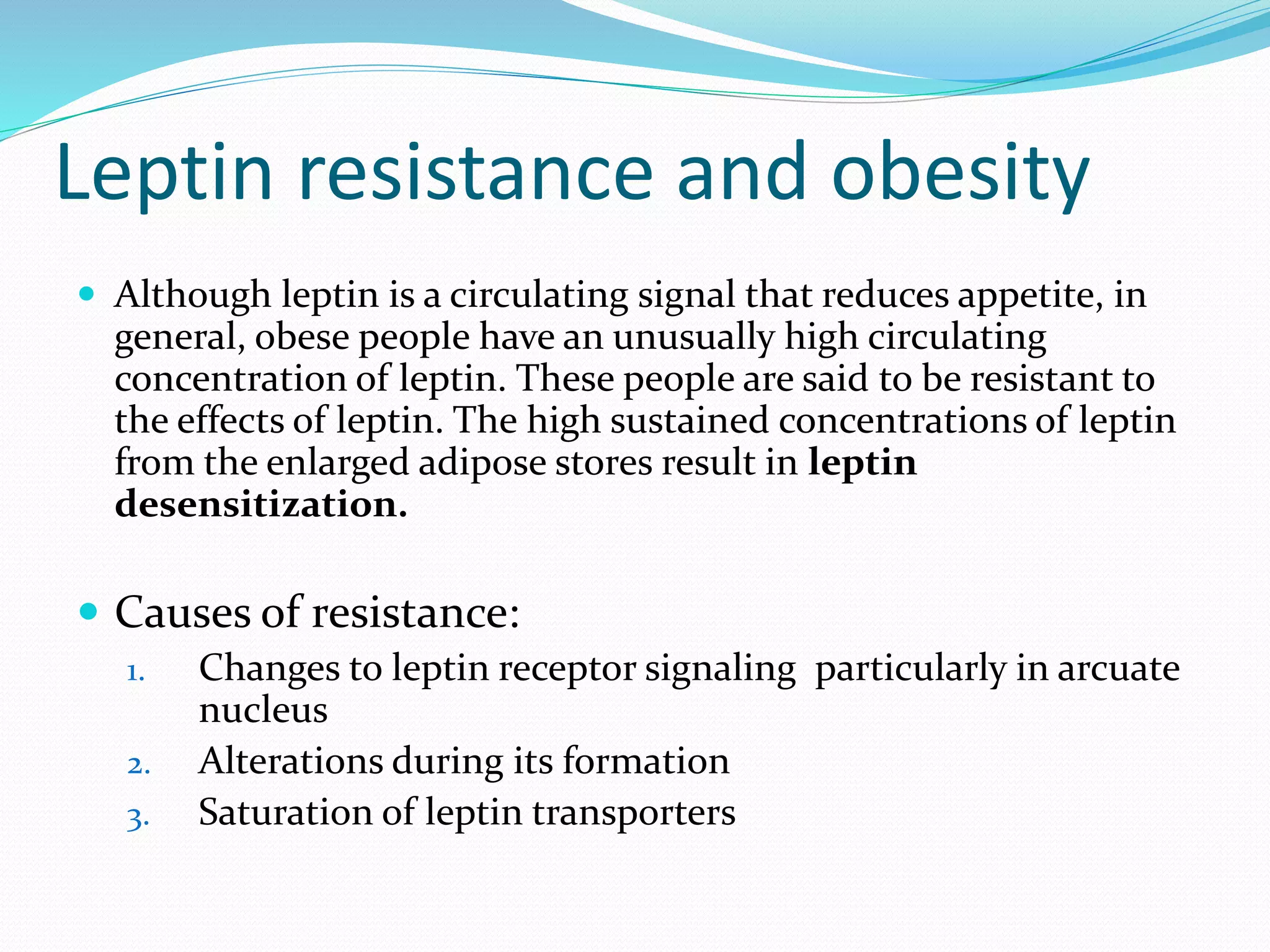 Role of Leptin in Obesity | PPTX
