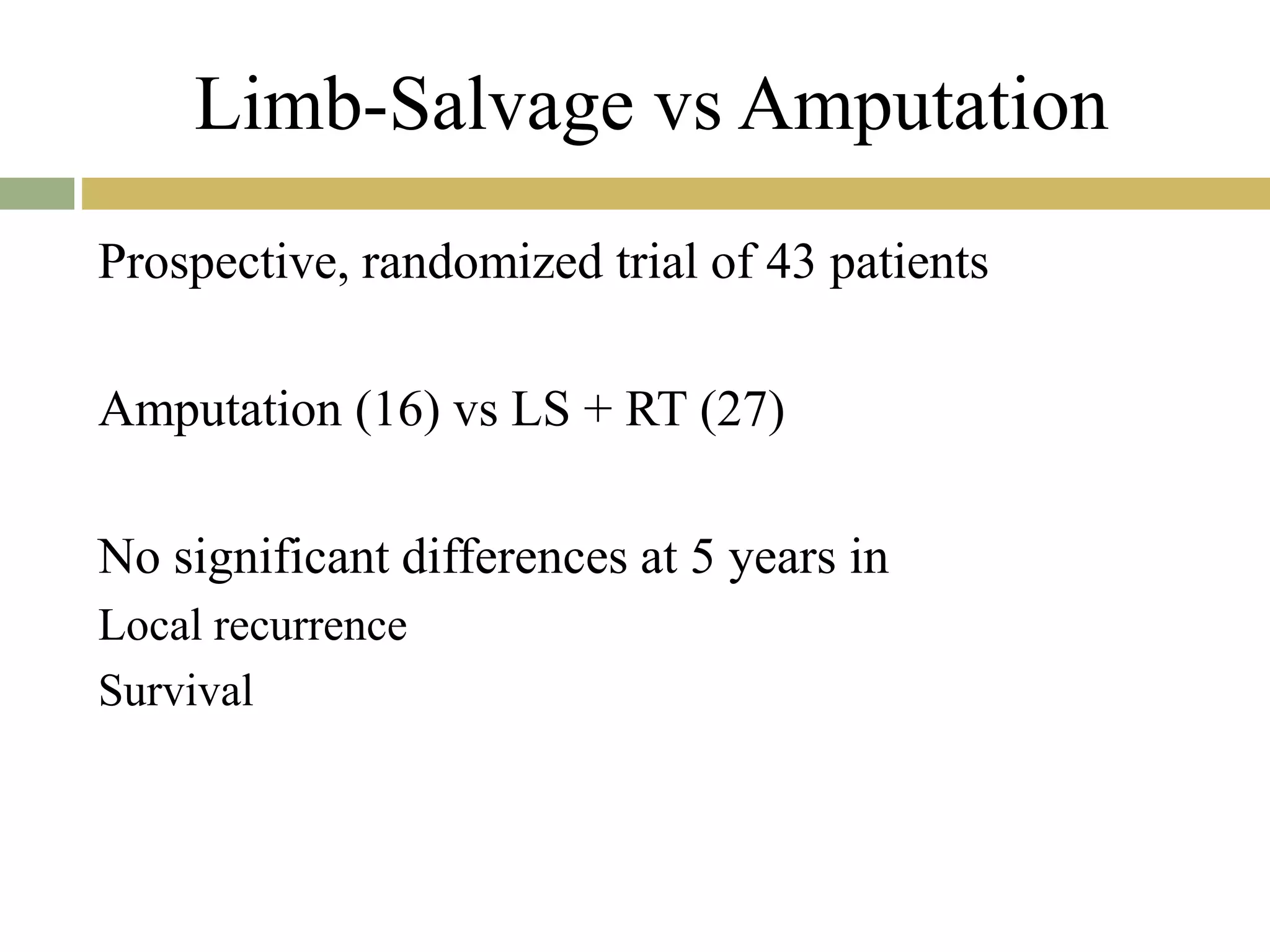 Role of limb salvage in malignant bone tumors | PPTX